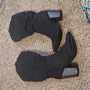 JustFab Women's black soft heeled boots